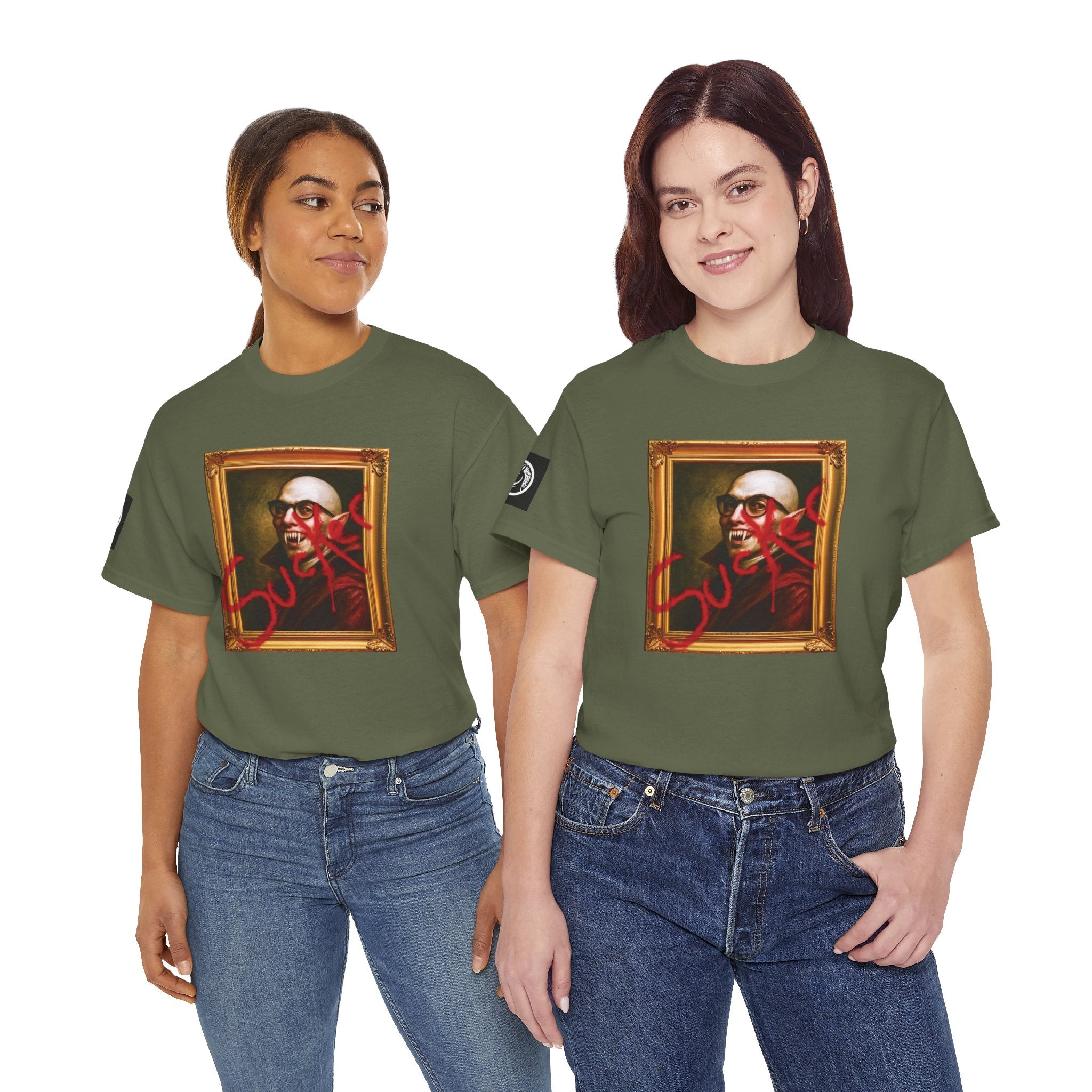 Vampire Renaissance Portrait T‑Shirt — "Blood Thirsty Sucker"