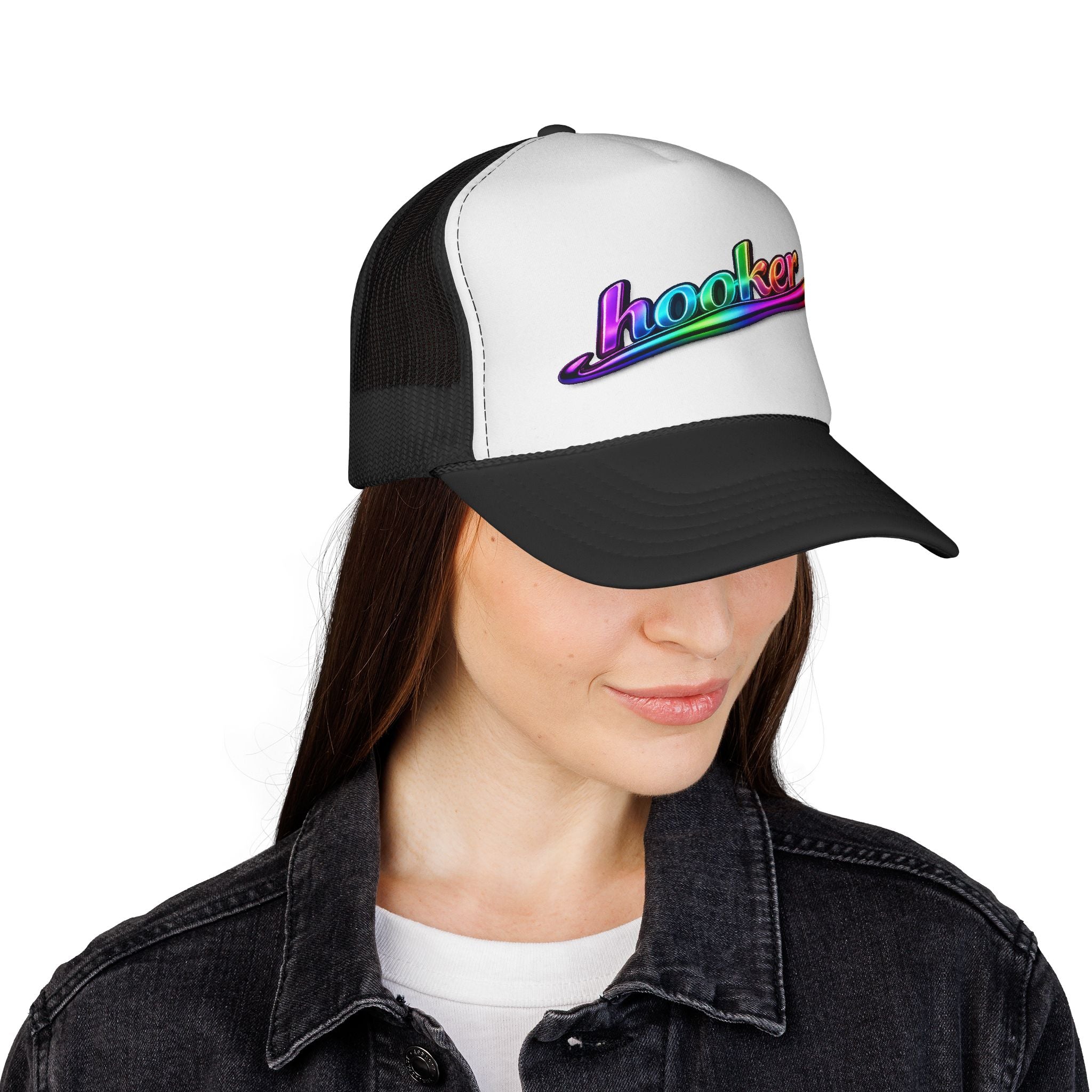 Crochet Hooker Trucker Cap — Funny Crochet Hat for Knitters