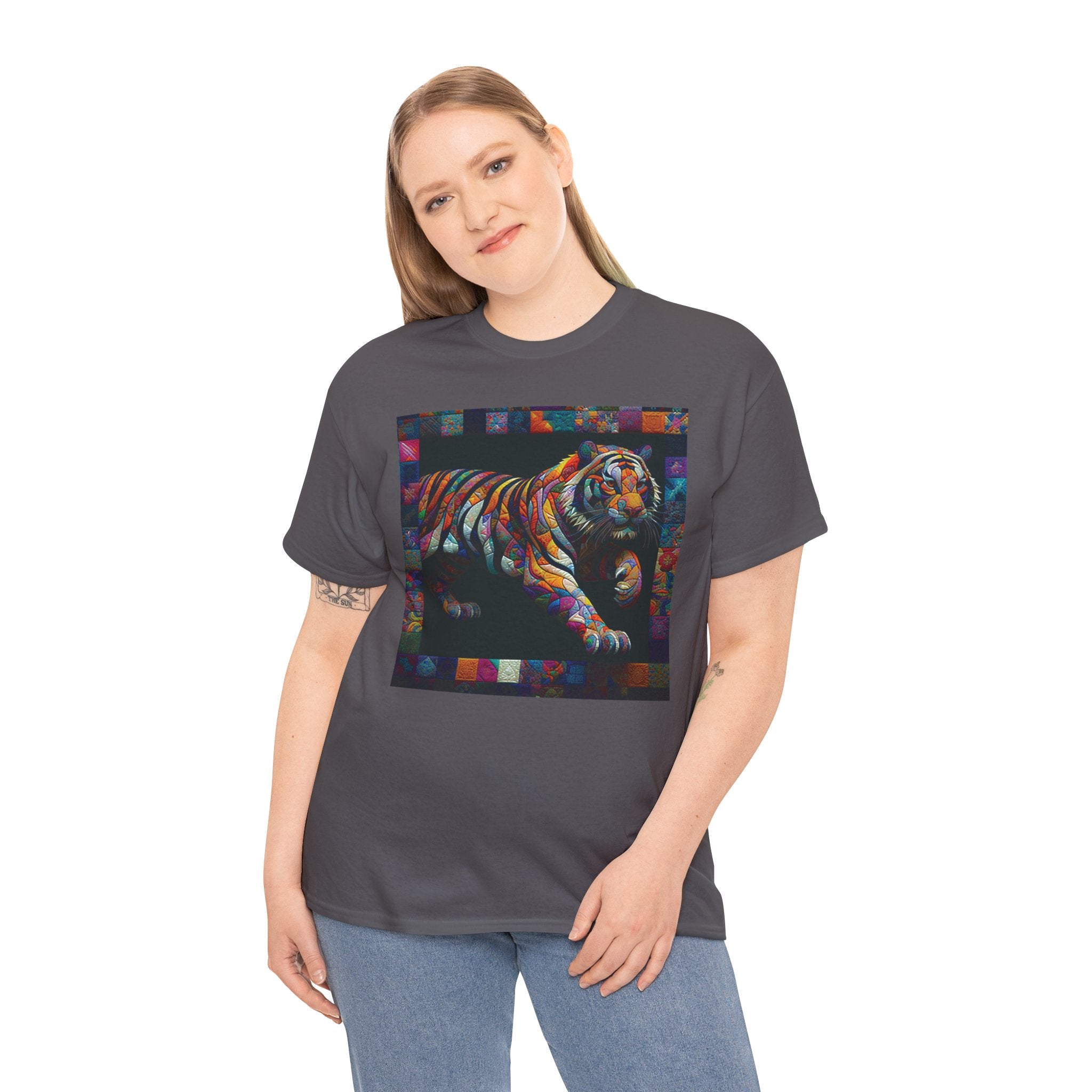 Tiger Jumping Quilt Tee — Seńor Antonio Graphic T-Shirt