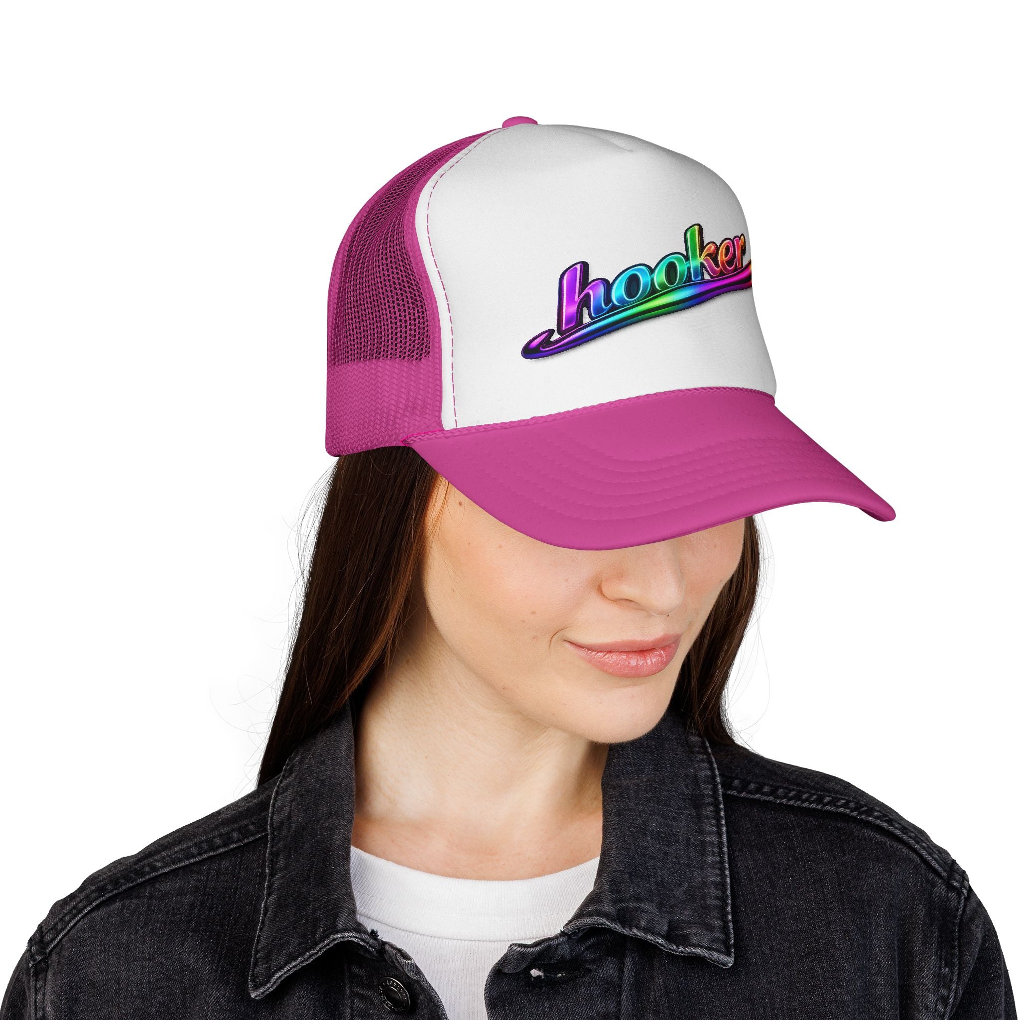 Crochet Hooker Trucker Cap — Funny Crochet Hat for Knitters