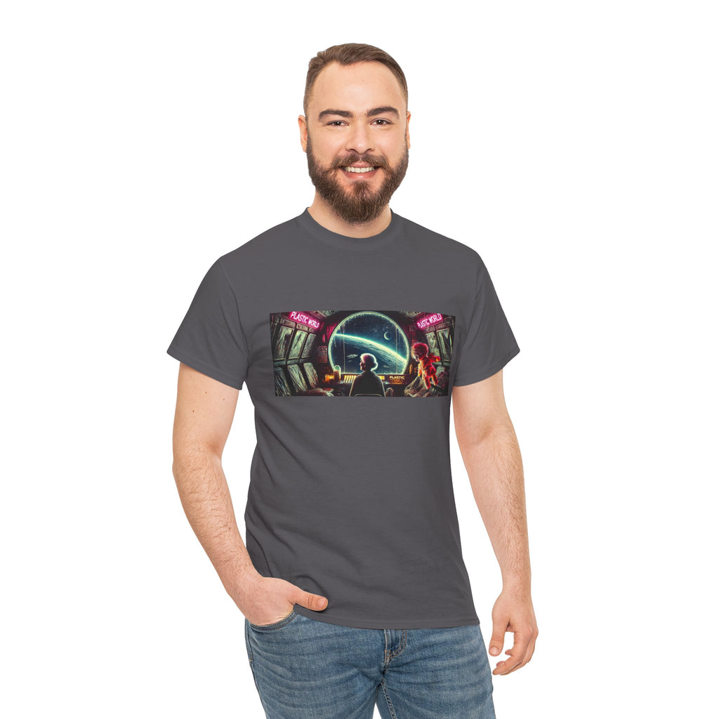 Plastic World Tee — Dystopian Space Survival Graphic T-Shirt