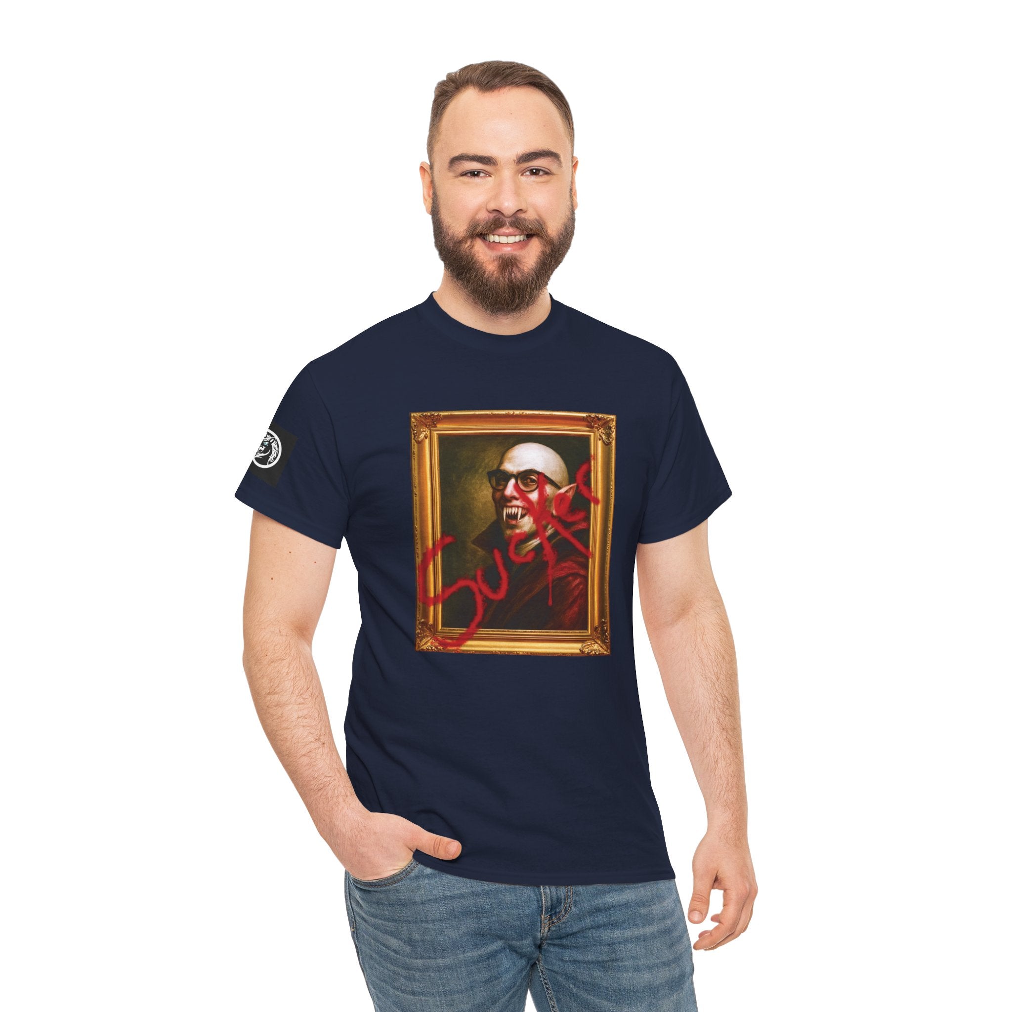 Vampire Renaissance Portrait T‑Shirt — "Blood Thirsty Sucker"