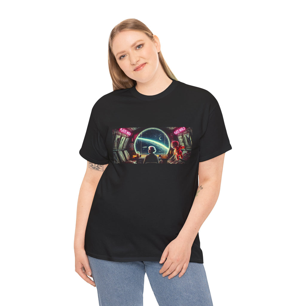Plastic World Tee — Dystopian Space Survival Graphic T-Shirt