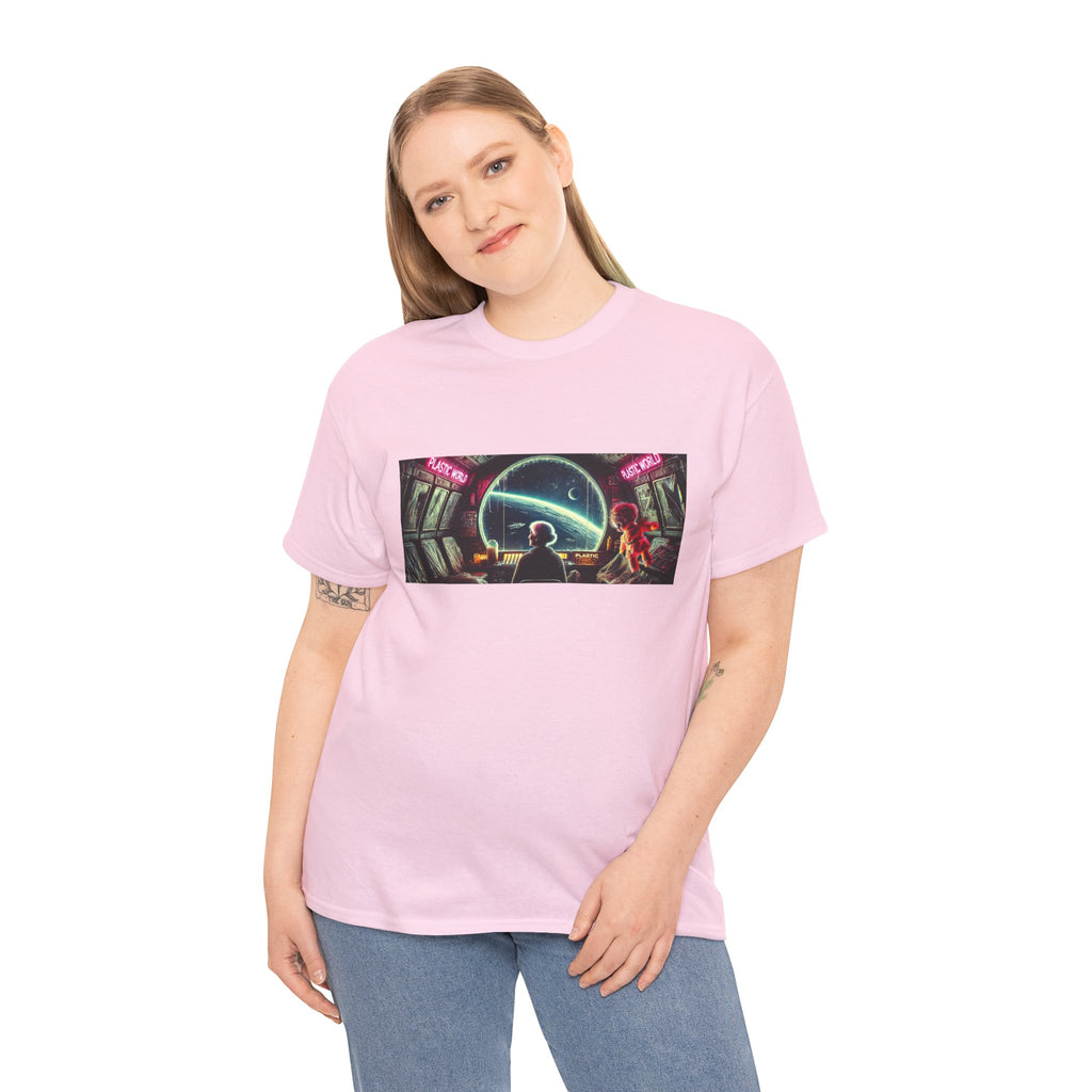 Plastic World Tee — Dystopian Space Survival Graphic T-Shirt