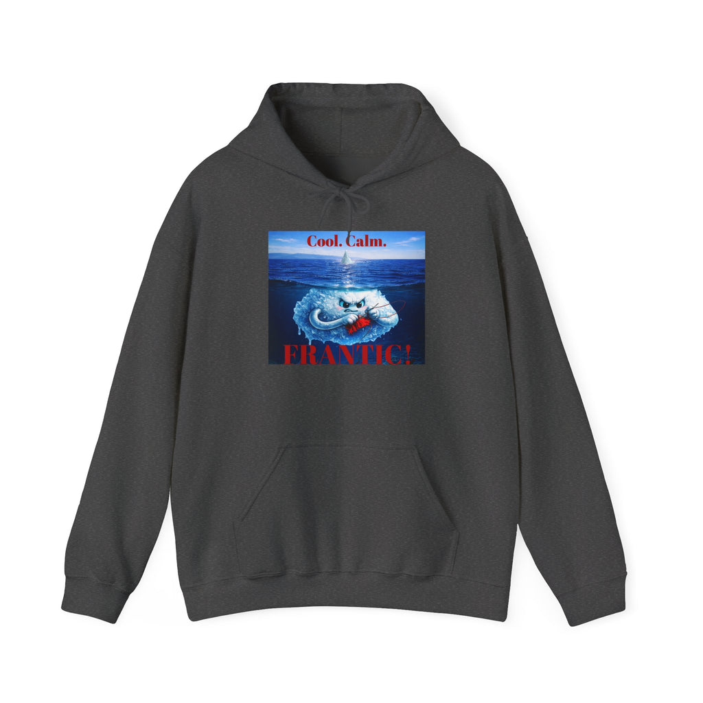 Iceberg Sewing Real Hard Hoodie — Cute Jaws‑Style Ocean Graphic