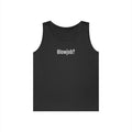 Graphic Tank Top — "Blowjob?" Text Minimalist Black Tank