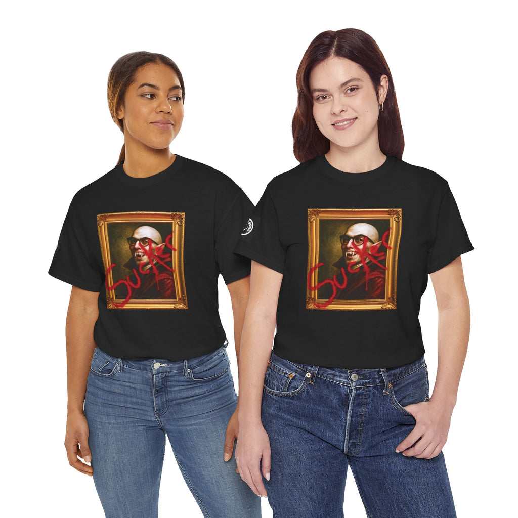 Vampire Renaissance Portrait T‑Shirt — "Blood Thirsty Sucker"