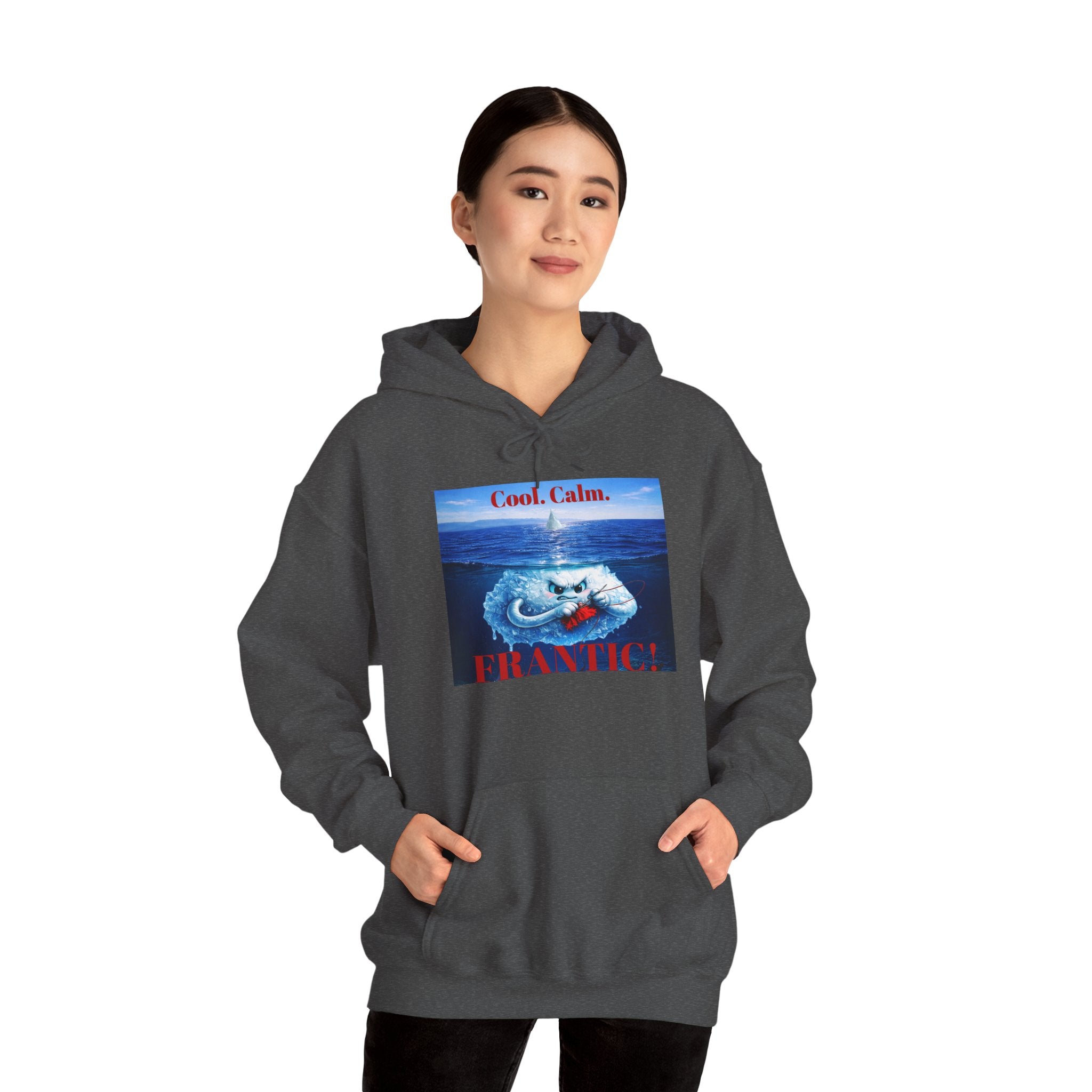 Iceberg Sewing Real Hard Hoodie — Cute Jaws‑Style Ocean Graphic