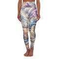 Fractal Pastel Rainbow Clouds High Waisted Yoga Leggings