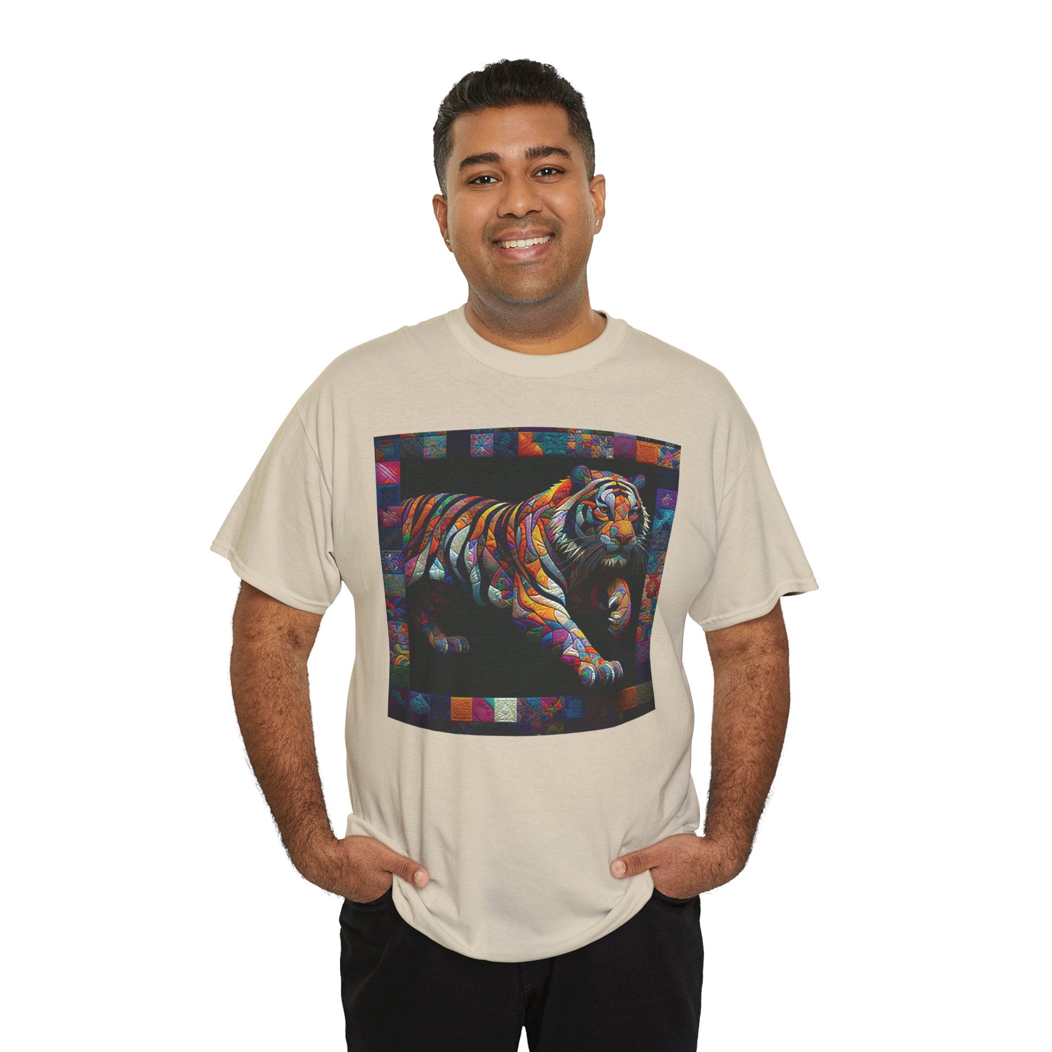 Tiger Jumping Quilt Tee — Seńor Antonio Graphic T-Shirt