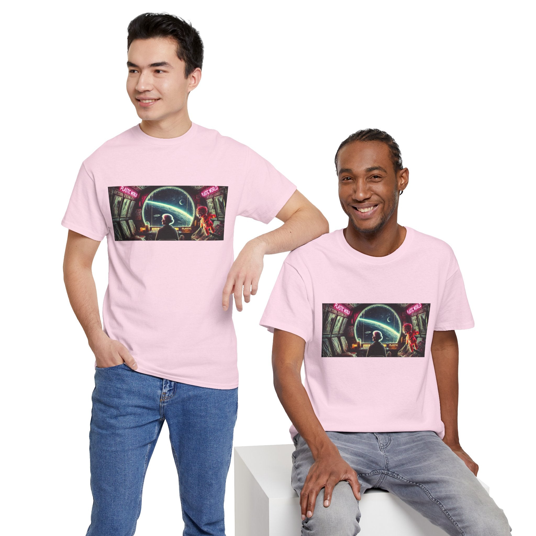 Plastic World Tee — Dystopian Space Survival Graphic T-Shirt