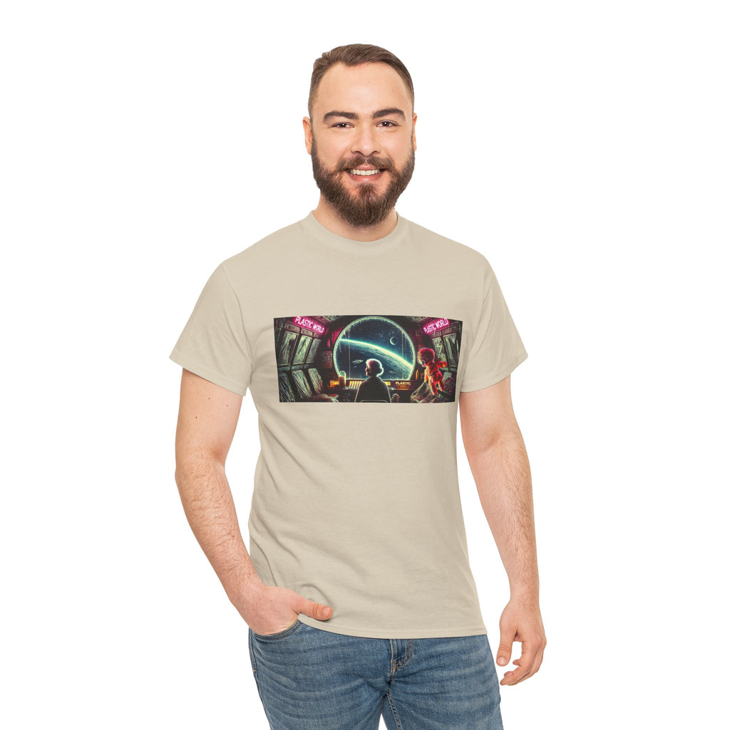 Plastic World Tee — Dystopian Space Survival Graphic T-Shirt