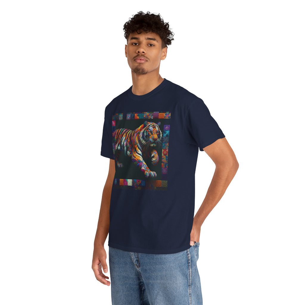 Tiger Jumping Quilt Tee — Seńor Antonio Graphic T-Shirt