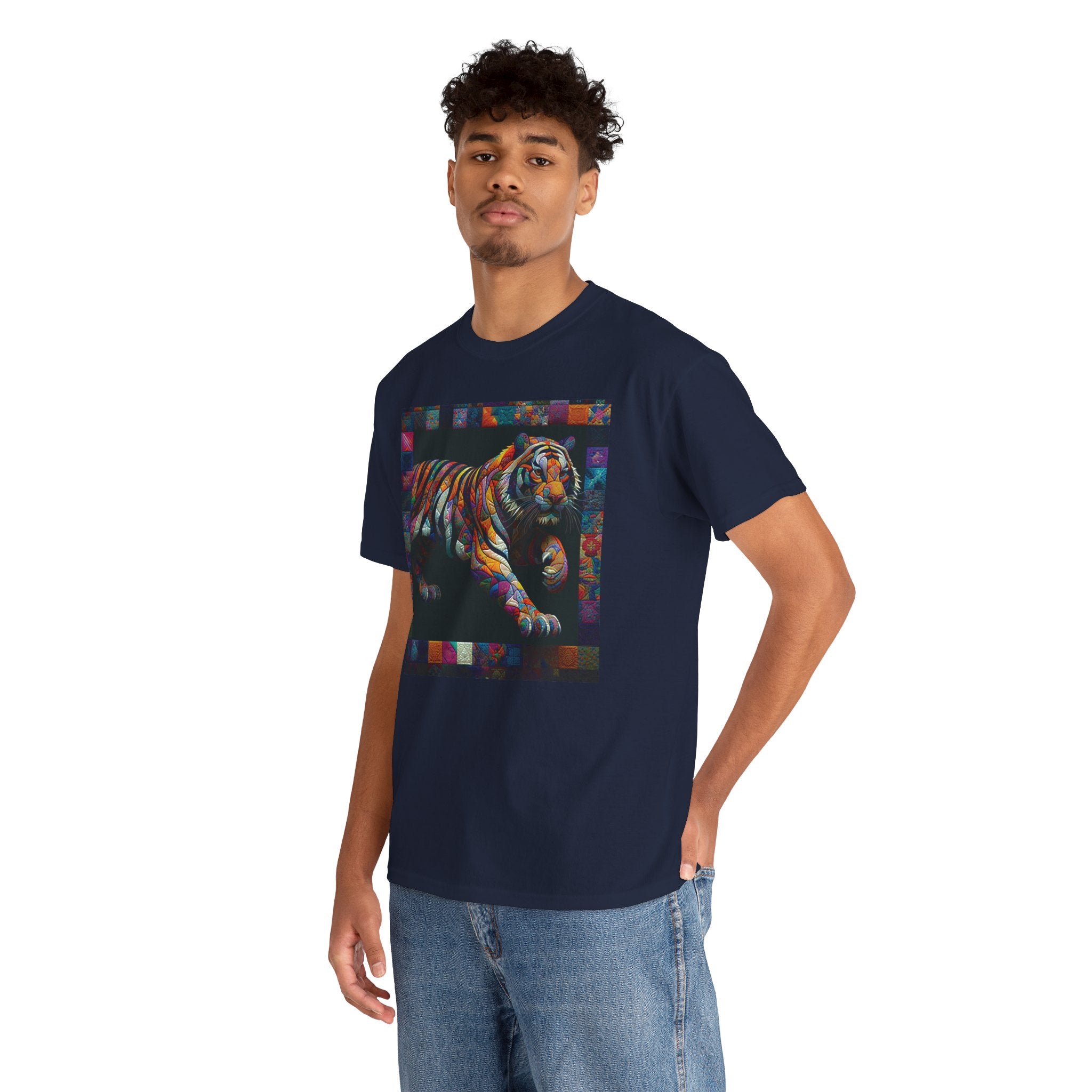 Tiger Jumping Quilt Tee — Seńor Antonio Graphic T-Shirt