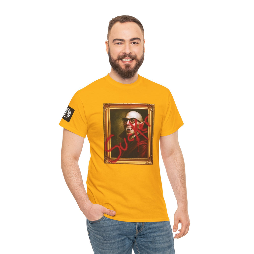 Vampire Renaissance Portrait T‑Shirt — "Blood Thirsty Sucker"