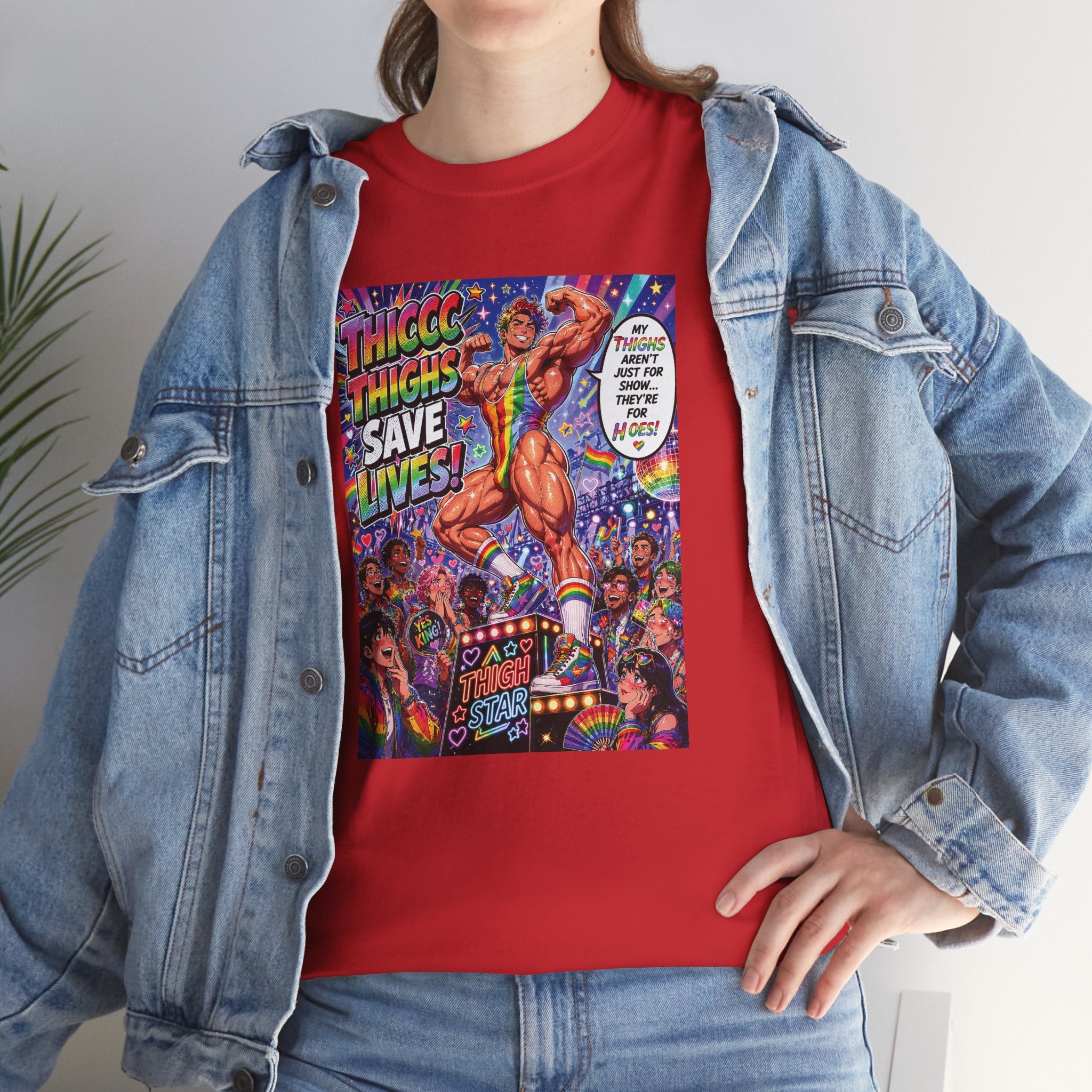 Gay Gogo Dancer Tee — "Thick Thighs Save Lives" Pride Shirt