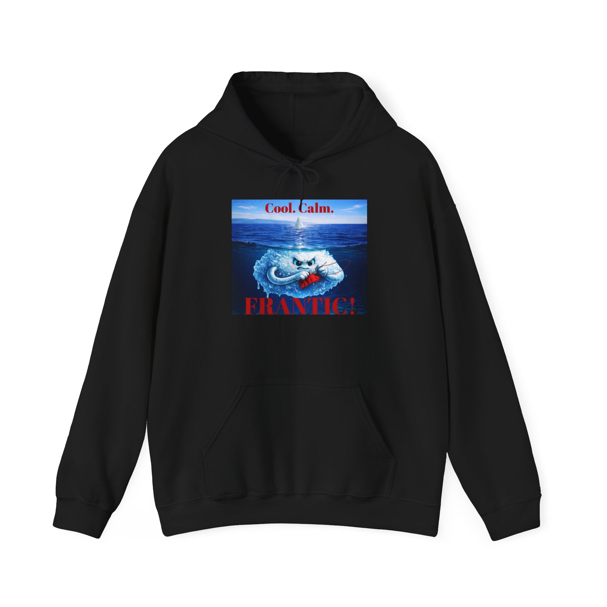 Iceberg Sewing Real Hard Hoodie — Cute Jaws‑Style Ocean Graphic