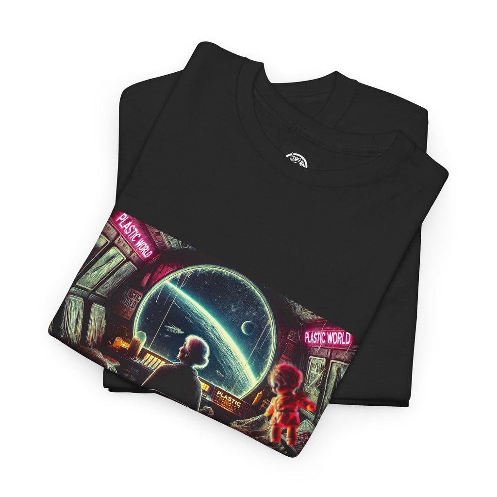 Plastic World Tee — Dystopian Space Survival Graphic T-Shirt