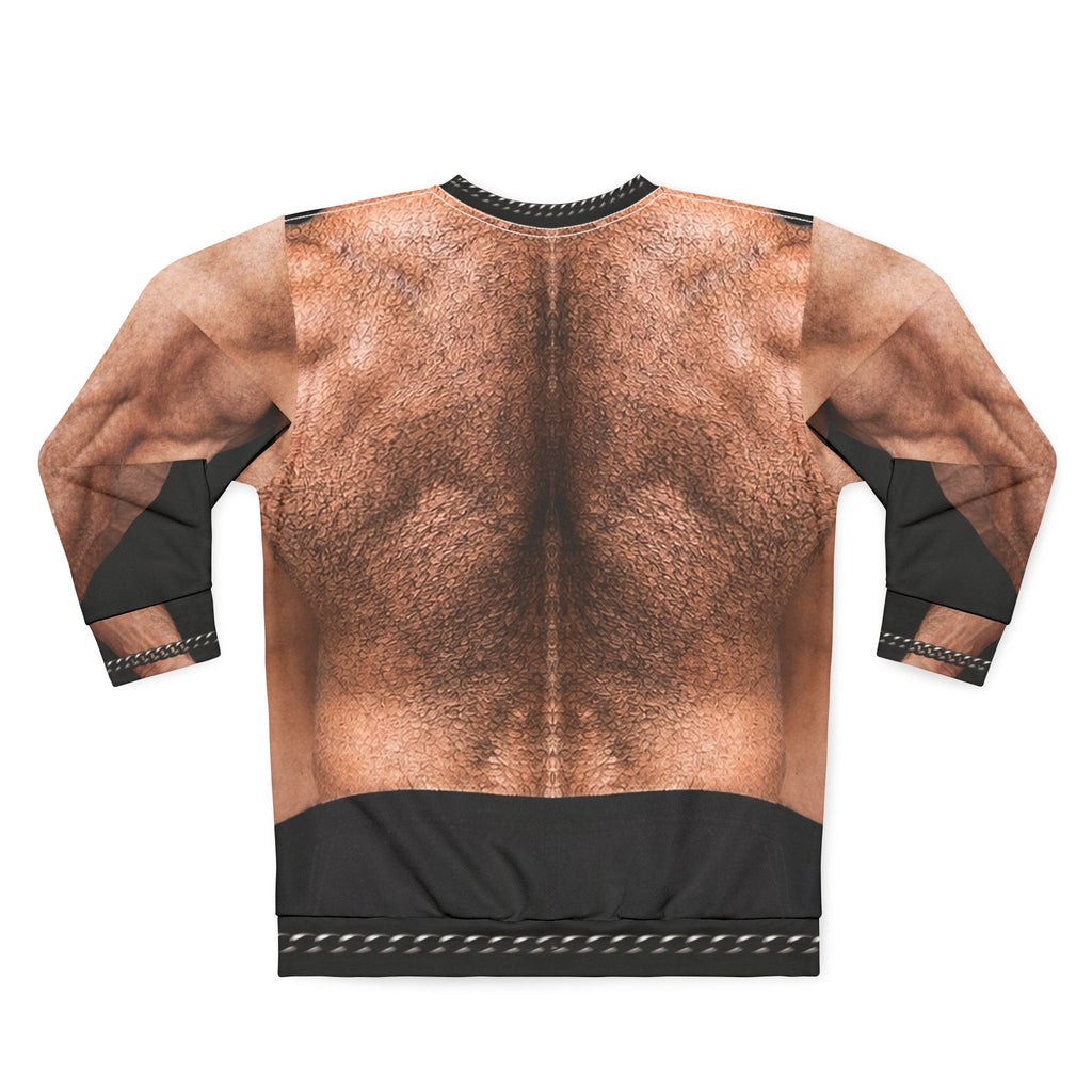 Hairy Muscles, Muscle Torso Sweatshirt – Funny, All-Over Print