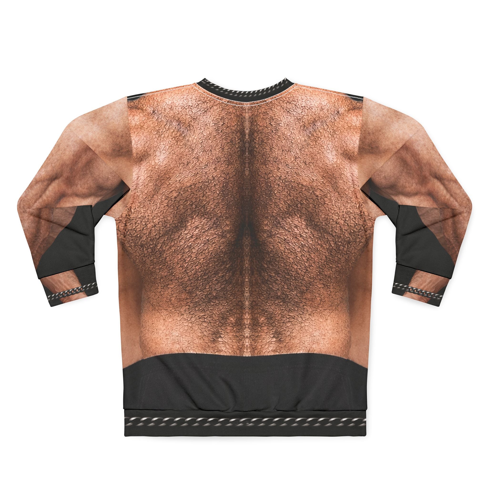 Hairy Muscles, Muscle Torso Sweatshirt – Funny, All-Over Print