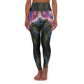 High-Waisted Yoga Leggings — Supermassive Rainbow Hole Sky All-Over Print