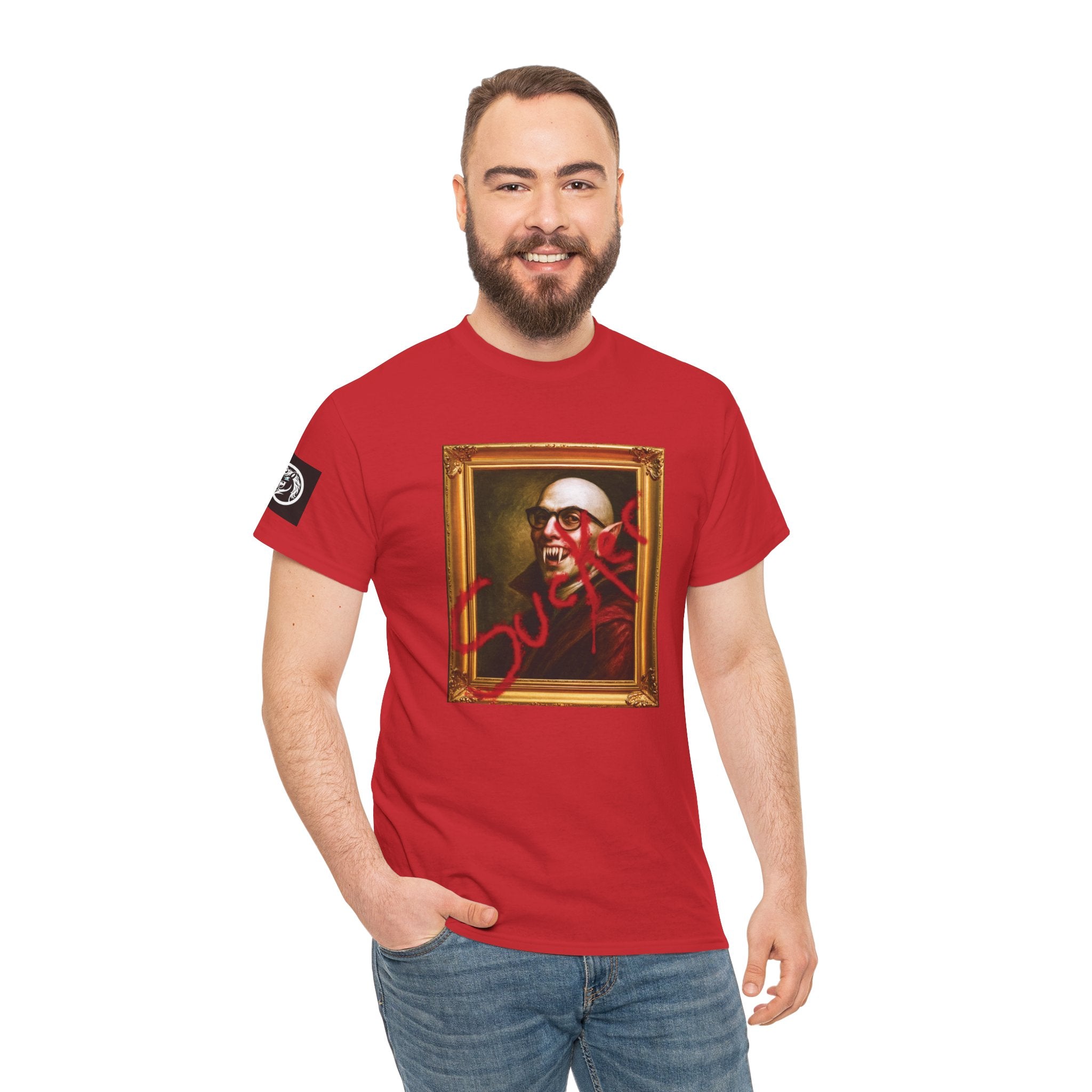 Vampire Renaissance Portrait T‑Shirt — "Blood Thirsty Sucker"