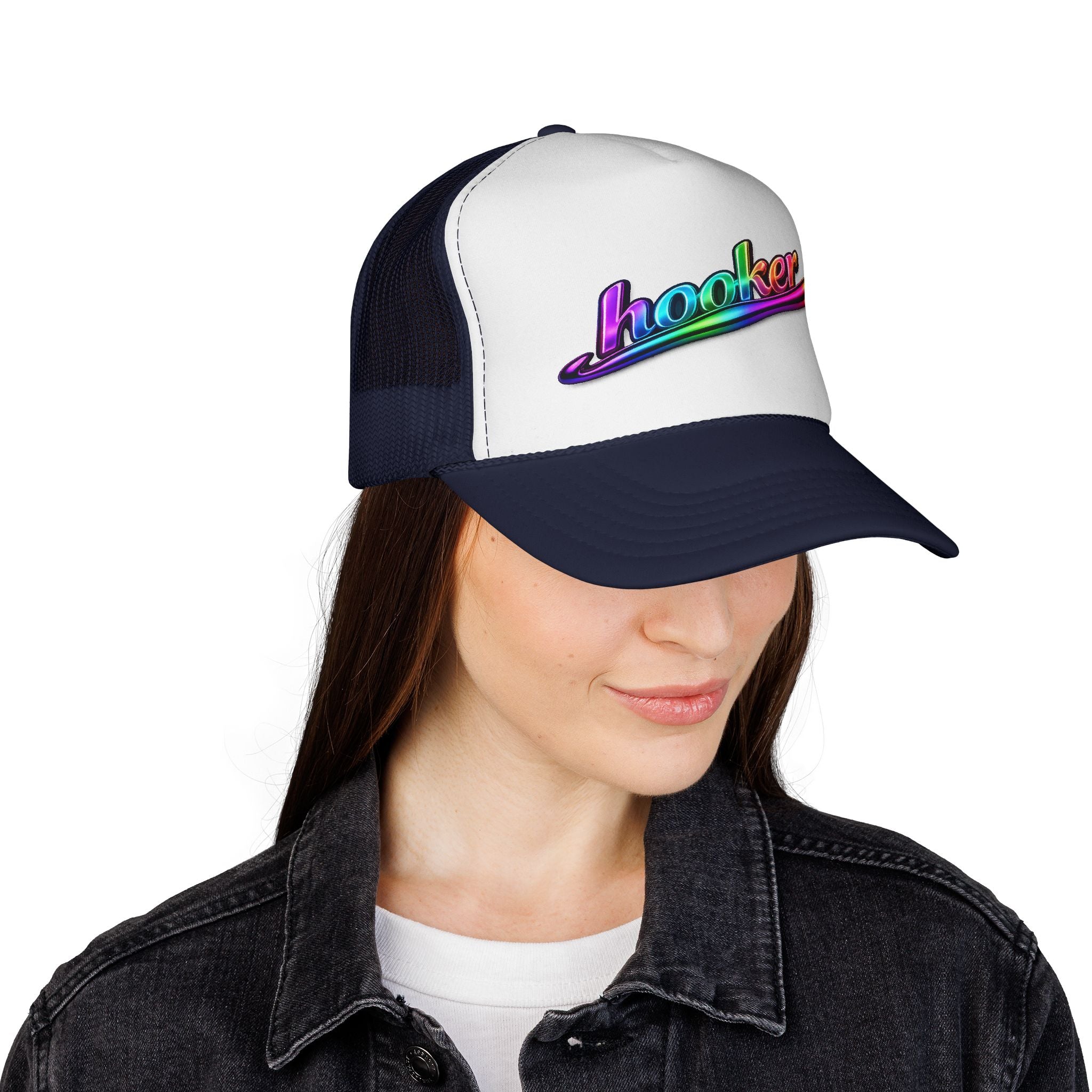 Crochet Hooker Trucker Cap — Funny Crochet Hat for Knitters