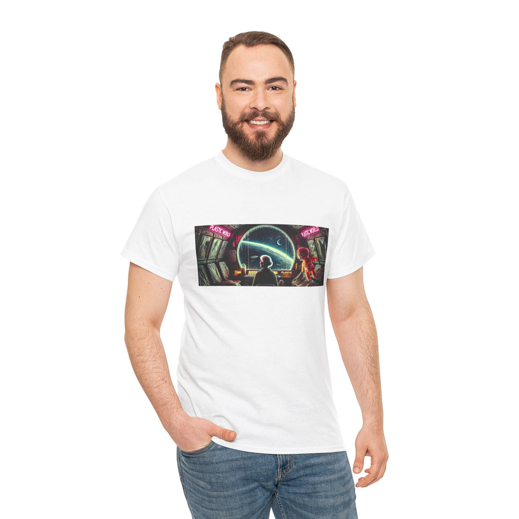 Plastic World Tee — Dystopian Space Survival Graphic T-Shirt